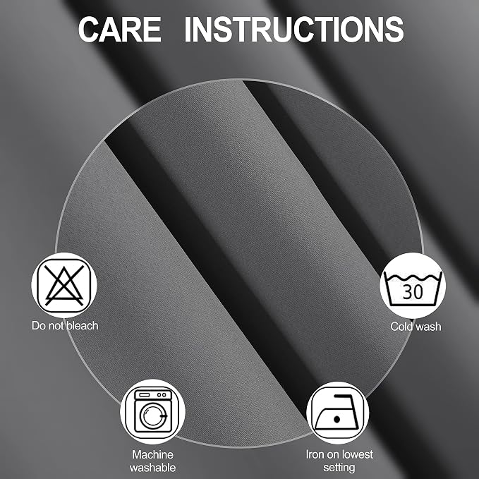 LEMOMO Grey Thermal Blackout Curtains/38 x 54 Inch/Set of 2 Panels Room - Image 4