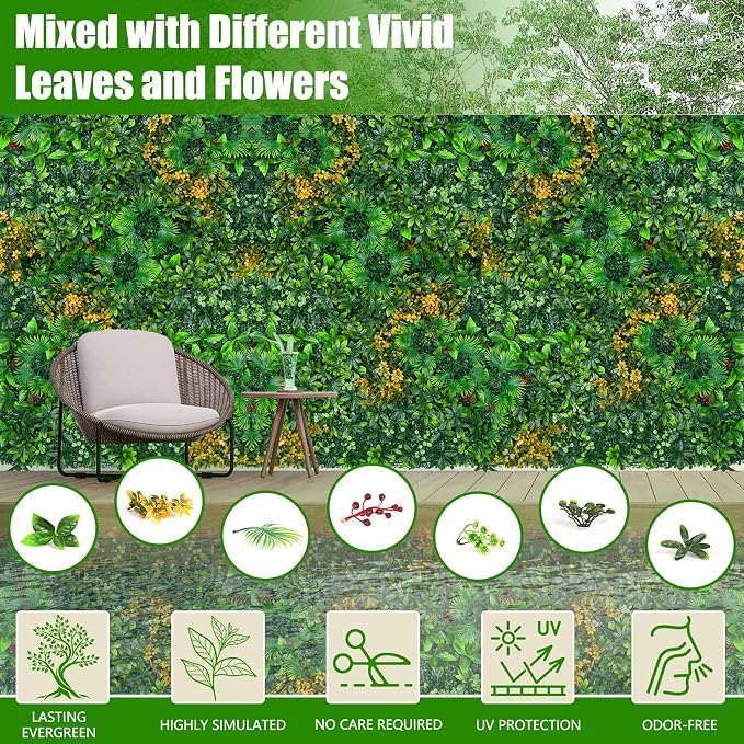 Grass Wall Panels, UV-Anti Faux Greenery Plant Boxwood Panels - Image 3