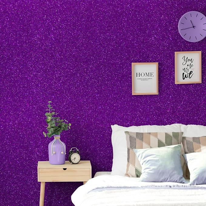 CHIHUT 15.7''x236'' Dark Purple Glitter Contact Paper Peel and Stick - Image 7