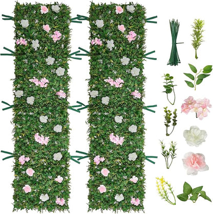 VEVOR Artificial Luxury‌ Flower Wall Backdrop, Each Panel 2 x 8 ft, Gorgeous 3D by VEVOR