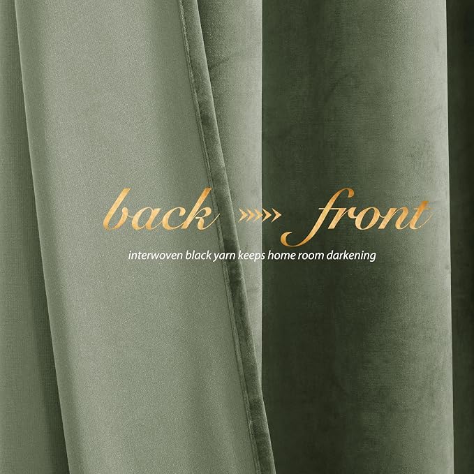 NICETOWN Super Soft Velvet Curtains 72 inches, Sound Reducing Cold Heat - Image 4