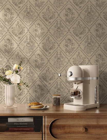 Toduso Peel and Stick Wallpaper Vintage Wall Paper Boho Contact Paper Neutral - Image 3