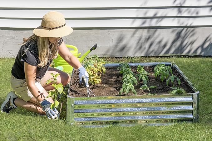 Arrow Sheds GrowIT Galvanized Steel Raised Flower and Plant Bed for The Garden or Greenhouse, 40" x 40" x 11"