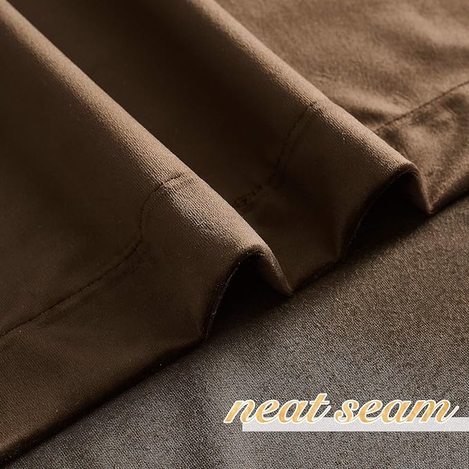 NICETOWN Brown Velvet Curtains, Thermal Insulated Sound Reducing Heavy Matt - Image 5