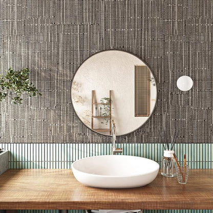 FunStick 24"x394" Grasscloth Wallpaper Textured Woven Taupe Brown Grass Cloth - Image 3