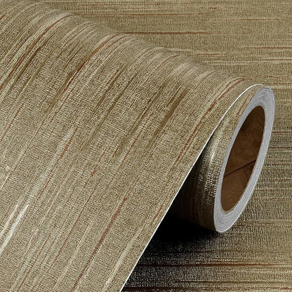 Livelynine 15.8x197 Vintage Gold Peel and Stick Wall Paper Textured Grasscloth by Livelynine