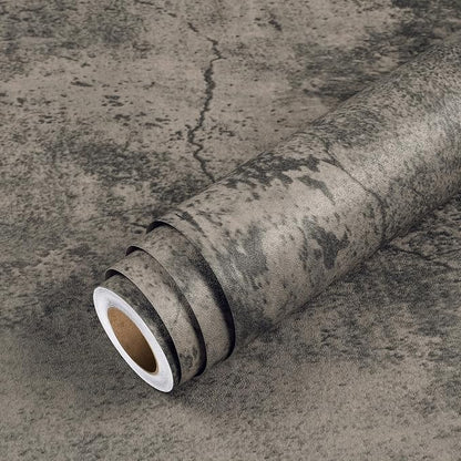 Livelynine 15.8x394 Peel and Stick Wallpaper Concrete Look Brown Masculine Dark - Image 5