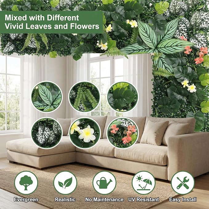4 Pack 20"x20"Grass Wall Panels-Artificial Boxwood Panels - Image 3