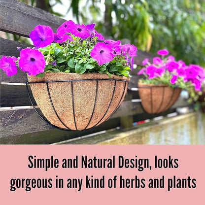 LaLaGreen Wall Hanging Planters, 2 Pack, 12 Inch Wall Mounted Flower Baskets - Image 9
