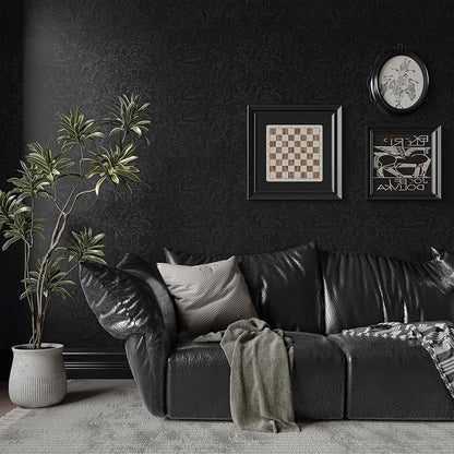 Abyssaly Black Textured Peel and Stick Wallpaper - Image 6