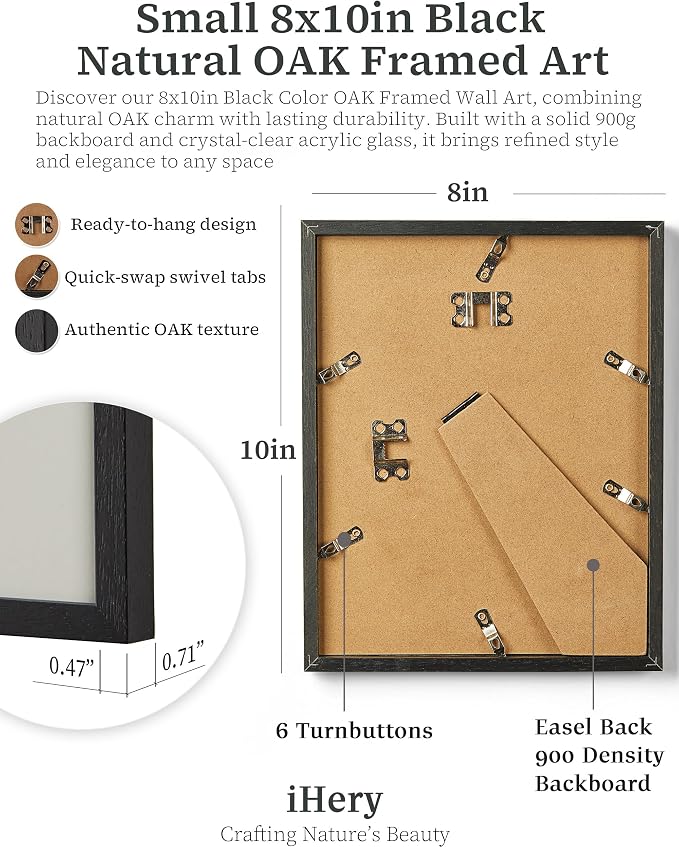 iHery Small Premium Natural Black OAK Wood 8x10in You Look So Good Trendy - Image 3