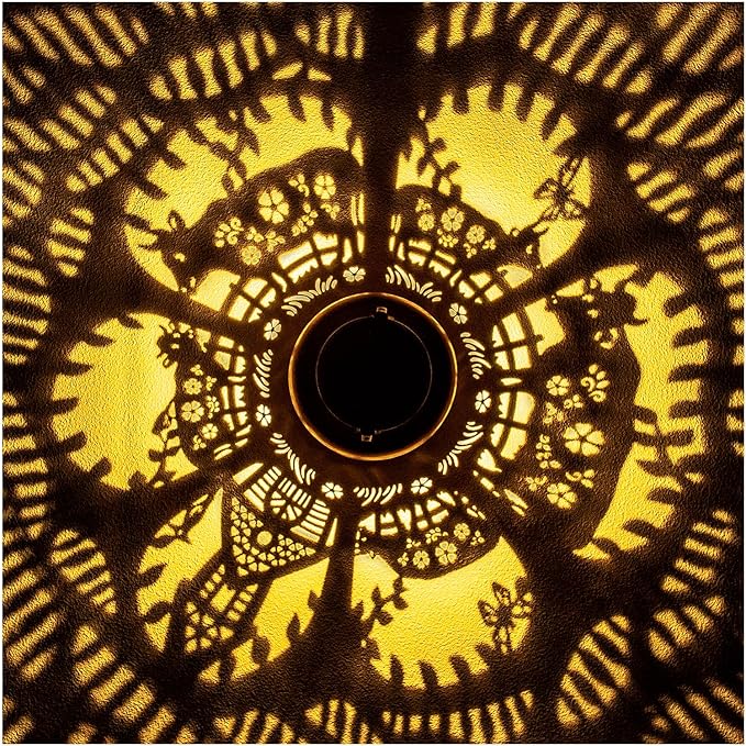 2 Pack Cow Solar Lanterns Outdoor Waterproof Hanging Solar Lights Cow Gifts for Women Men Mom Metal Decorative LED Outdoor Lanterns for Patio, Lawn, Landscape, Garden Decor, Yard Decorations