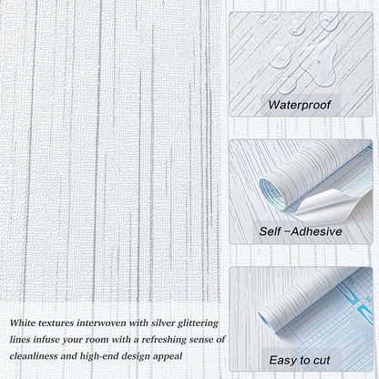 White Grasscloth Wallpaper Peel and Stick Textured Wallpaper - Image 4