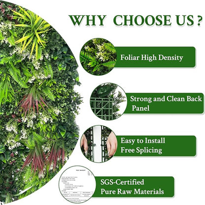 ODTORY Artificial Plant Wall Panels: 50"×120" UV-Anti Faux Grass Wall Backdrop - Image 5