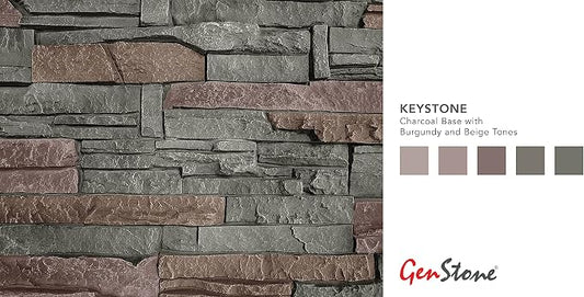 GenStone Faux Stacked Stone Panel 41" x 11.25" in Keystone Color - Image 2