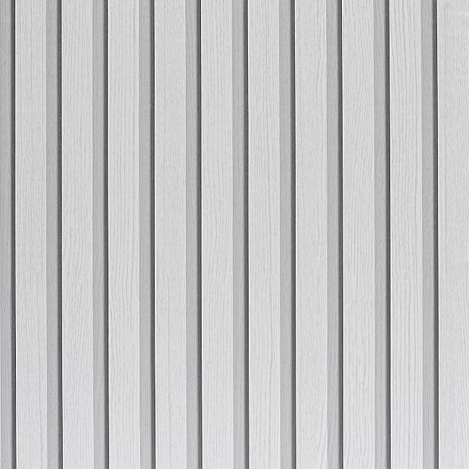 White Wood Slat Wallpaper by LOVADA
