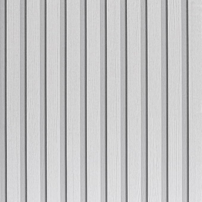 White Wood Slat Wallpaper by LOVADA