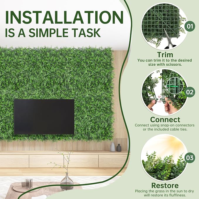 Artificial Green Wall Panels: 6FTx12FT Boxwood Hedge Green Wall Decor Backdrop - Image 5