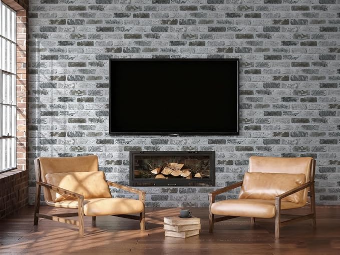 Guvana 17.3"×394" Brick Wallpaper Grey Self Adhesive Wallpaper 3D Brick Peel - Image 3