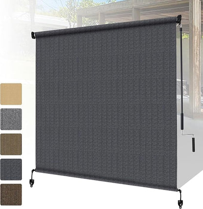 Shade&Beyond Outdoor Roller Shades 4' W x 8' H Cordless Patio Roll Up Blinds by ShadeBeyond