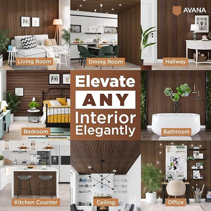 Avana Acoustic Wood Wall Panels – 93.2x11.25 Inch Panels – Fits 94x12 Layout – - Image 3