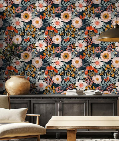 HAOKHOME Boho Peel and Stick Wallpaper Floral Wall Paper Removable - Image 4