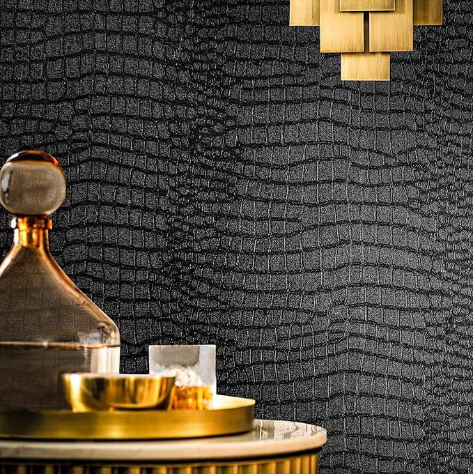 Fititem Black Peel and Stick Wallpaper 393inL 17.3inW Black Contact Paper by Fititem__FitYourHome