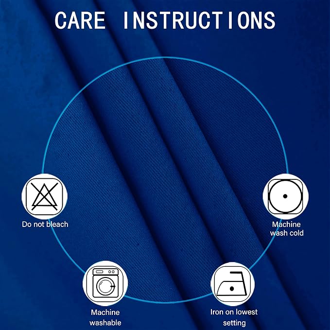 LEMOMO Blackout Curtains 42 x 63 inch/Royal Blue Curtains Set of 2 - Image 4