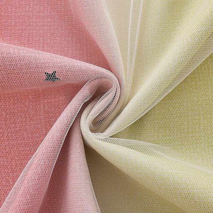 XiDi Pink Yellow Curtains for Bedroom Decor Blackout Curtains for Girls Kids - Image 7