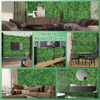 Yangrass 8pcs 20''x20'' Grass Wall Panels, Artificial Hedge Panels Greenery Wall - Image 4