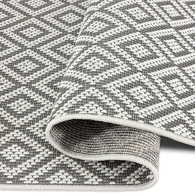 Home Dynamix Tripoli Lydia Geometric Area Rug, Gray/Cream, 6'6"x9'6" Rectangle