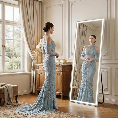 Full Length Mirror with Lights, Full Body Dressing Standing Mirrors with - Image 2