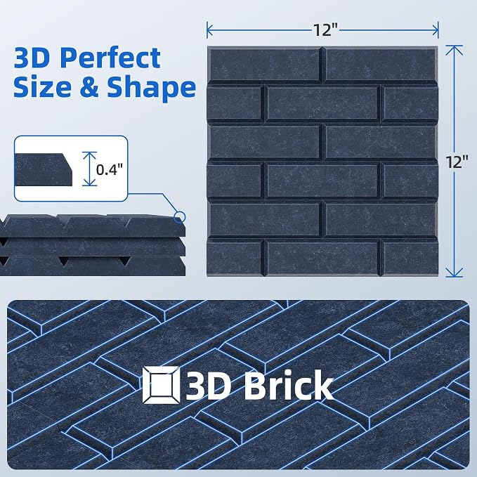 20 Pack Acoustic Panels with Self Adhesive, Soundproof Wall Panel, Brick Sound - Image 6
