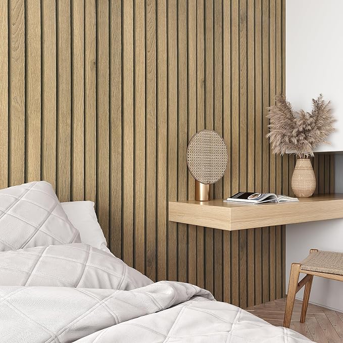 VEELIKE Slat Wood Contact Paper Wood Wallpaper Peel and Stick - Image 5