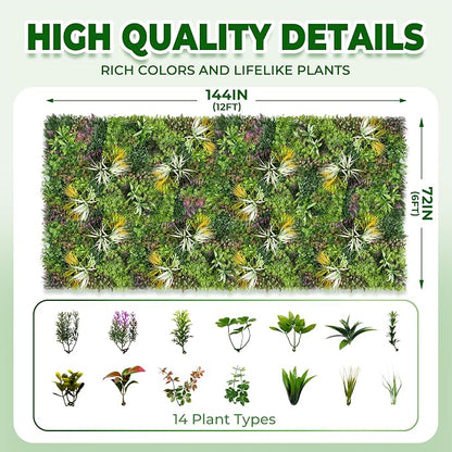 Artificial Grass Wall Roll Panels: 6FT x 12FT Boxwood Hedge Panels, UV-Anti - Image 2