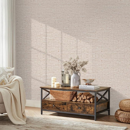 15.75"x787.4" Beige Grasscloth Wallpaper Peel and Stick Removable Textured Wall - Image 5