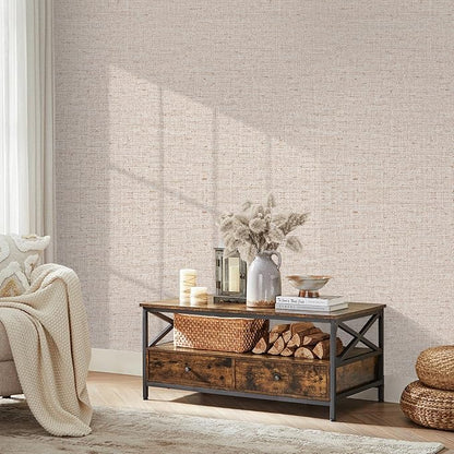 15.75"x590.6" Beige Grasscloth Wallpaper Peel and Stick Removable Textured Wall - Image 5