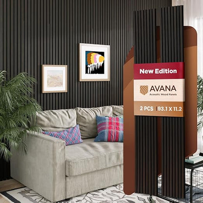 Avana Acoustic Wood Wall Panels – 93.2x11.25 Inch Panels – Fits 94x12 Layout – by AvanaHome
