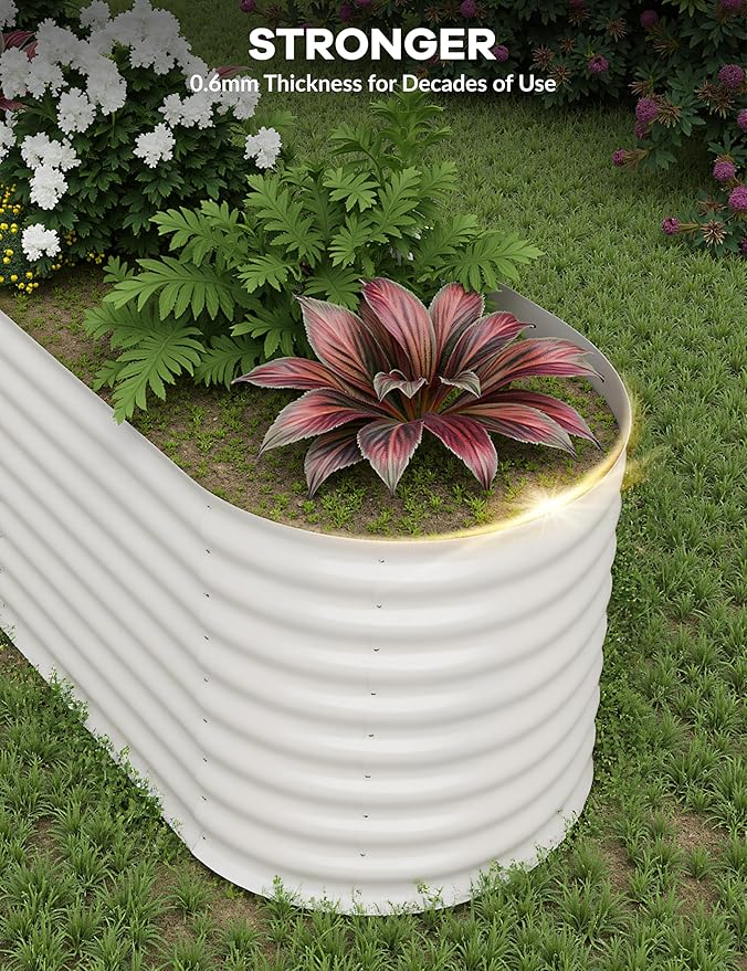 8x2x2ft Raised Garden Bed,Galvanized Raised Planter Boxes Outdoor with Easy Assembly, Large Garden Bed for Vegetables, Fruits, Flower,Raised Garden Bed,Beige