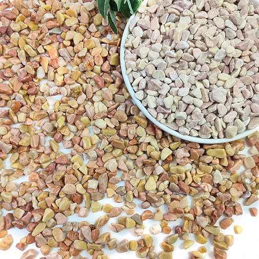5lbs Peach Pebbles for Plants, 3/8inch Small Rocks for Succulent Cactus Plants, Natural Polished Pebbles, River Rocks for Plants, Vases, Garden