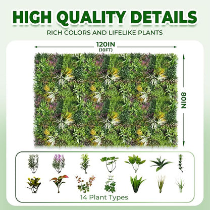 Artificial Grass Wall Roll Panels: 80''x120''Boxwood Hedge Panels, UV-Anti - Image 2