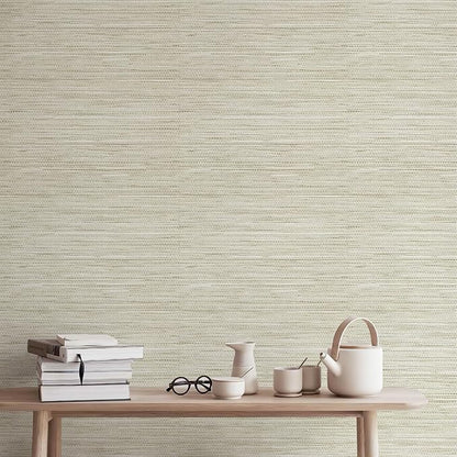 JiffDiff Grasscloth Wallpaper Peel and Stick Cream Grassweave Stick on - Image 8