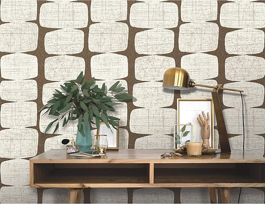 RoomMates RMK12349PL Mid-Century Beads Peel and Stick Wallpaper by RoomMates