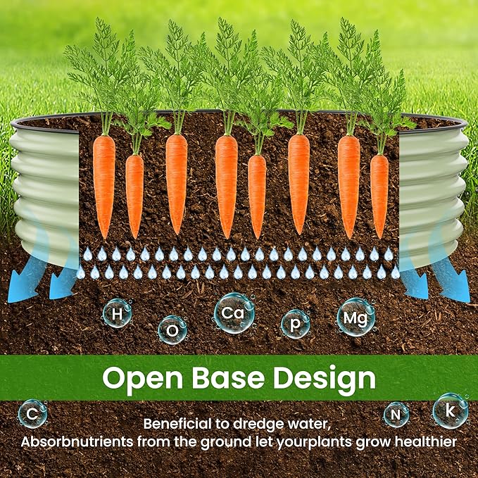 6.5X2X1.4 FT Raised Garden Bed for Outdoors - Galvanized Planter Raised Beds, Metal Planter Box for Vegetables,Flowers, Herbs, and Succulents(Light Green)