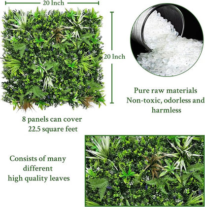 ODTORY Artificial Boxwood Topiary Hedges Panels: 20'' x 20'' 8P UV-Protected - Image 2