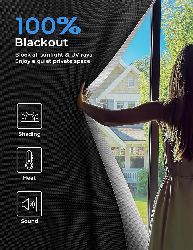 Sumobaby Blackout Curtains for Bedroom Portable 40"x72", No Drill Blackout - Image 2
