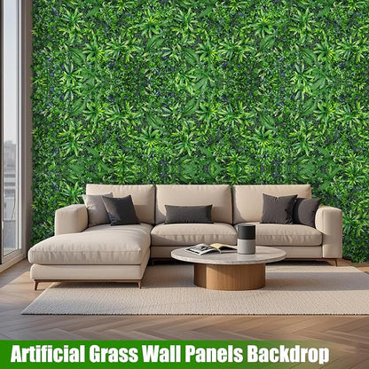 Artificial Grass Wall Panels, UV-Anti Fake Greenery Plant Boxwood Panels - Image 4