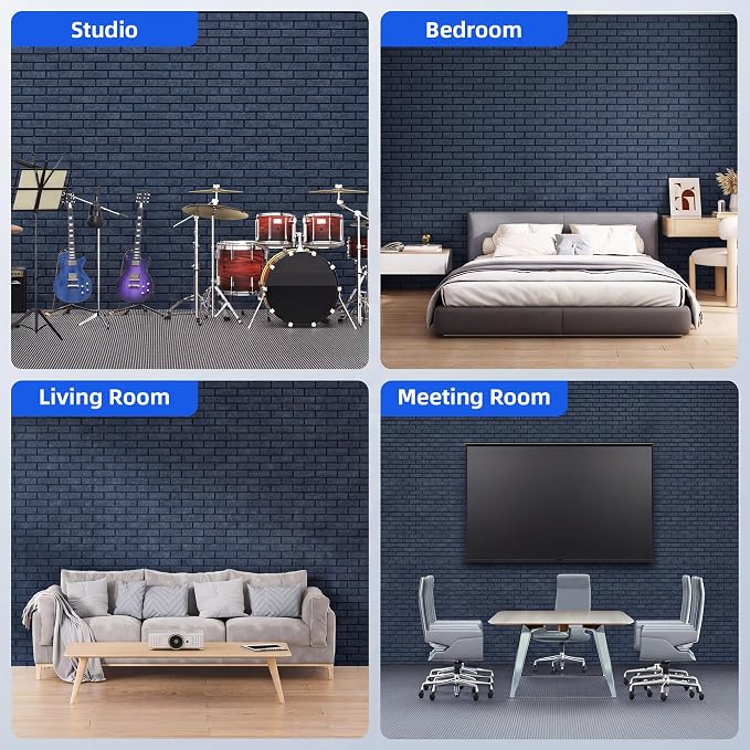 20 Pack Acoustic Panels with Self Adhesive, Soundproof Wall Panel, Brick Sound - Image 5