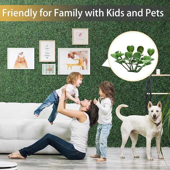 Luyue 12PCS 20”×20” Boxwood Panels, Artificial Grass Wall Panels Fake Greenery - Image 3