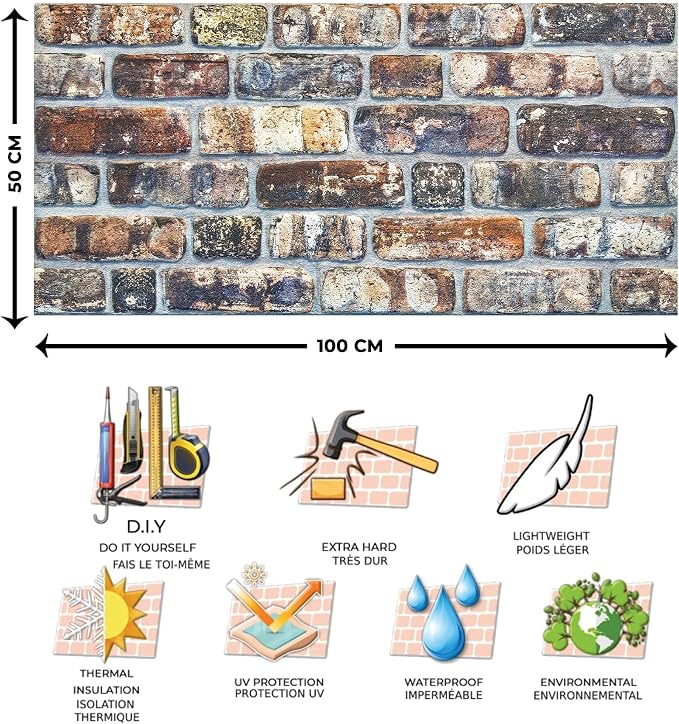 Dundee Deco 3D Wall Panels Faux Brick - Image 2